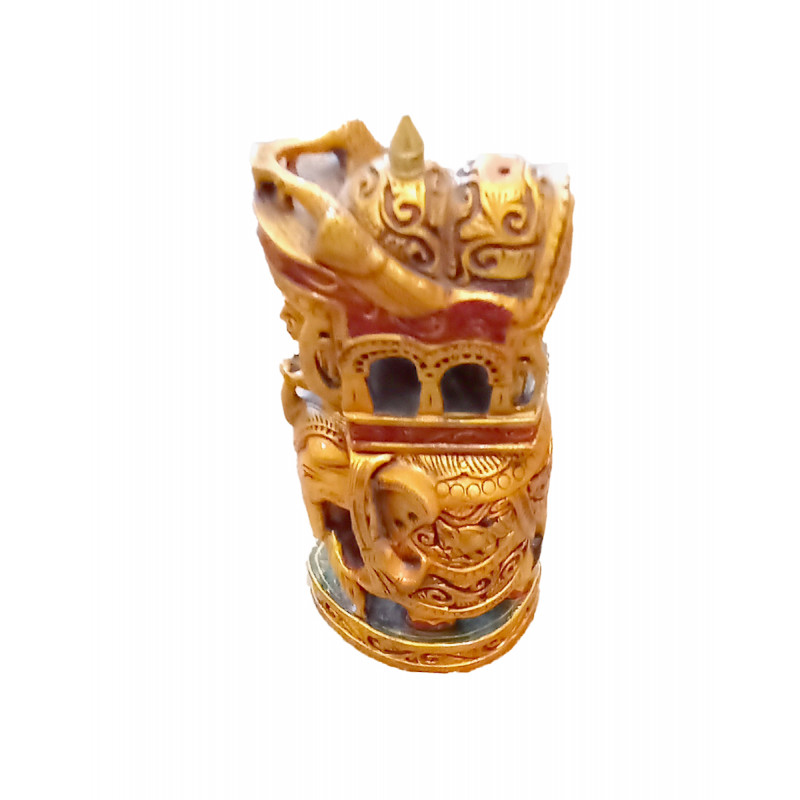 Kadamba Wood Handcrafted  and Hand Painted Ambari with Gold Work