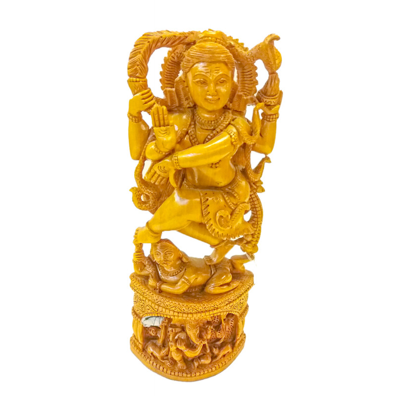 Kadamba Wood Handcrafted Carved Lord Shiva Figure