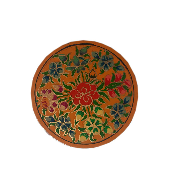 Paper Mache Coaster Set – Round (7 Pieces) (Assorted Colours & Design)