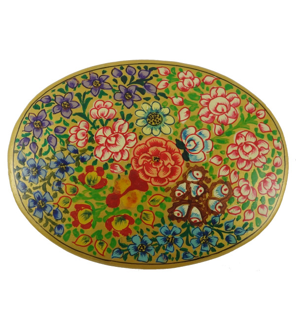 Paper Mache Oval Box 4 Inch Assorted designs and colors 