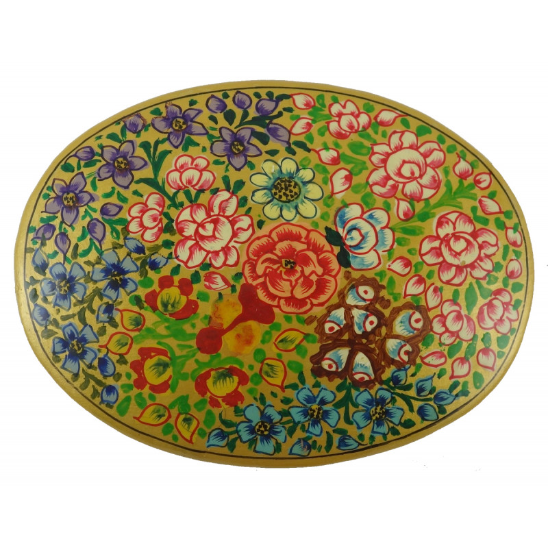 Paper Mache Oval Box 4 Inch Assorted designs and colors 