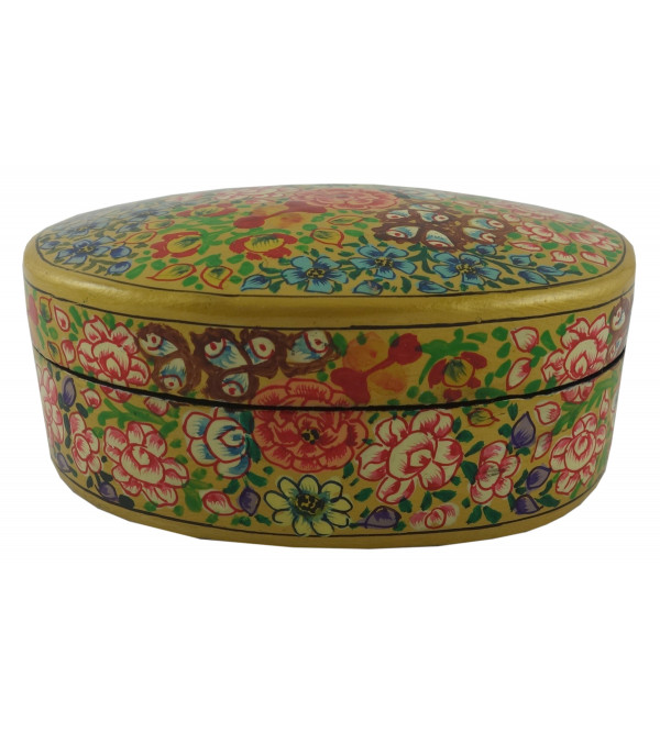 Paper Mache Oval Box 4 Inch Assorted designs and colors 