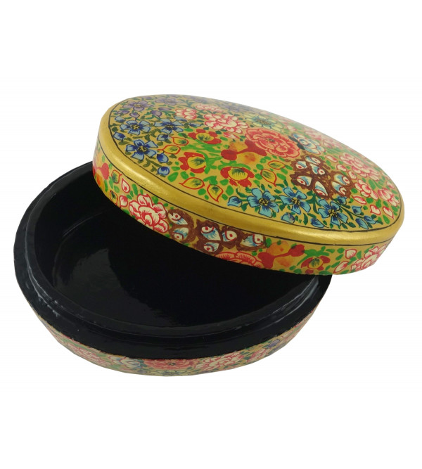 Paper Mache Oval Box 4 Inch Assorted designs and colors 