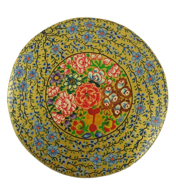 PAPER MACHE ROUND BOX 4 INCH ASSORTED COLOR AND DESIGNS 