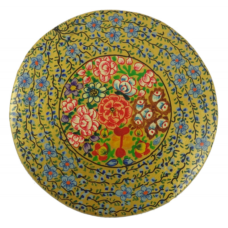 PAPER MACHE ROUND BOX 4 INCH ASSORTED COLOR AND DESIGNS 