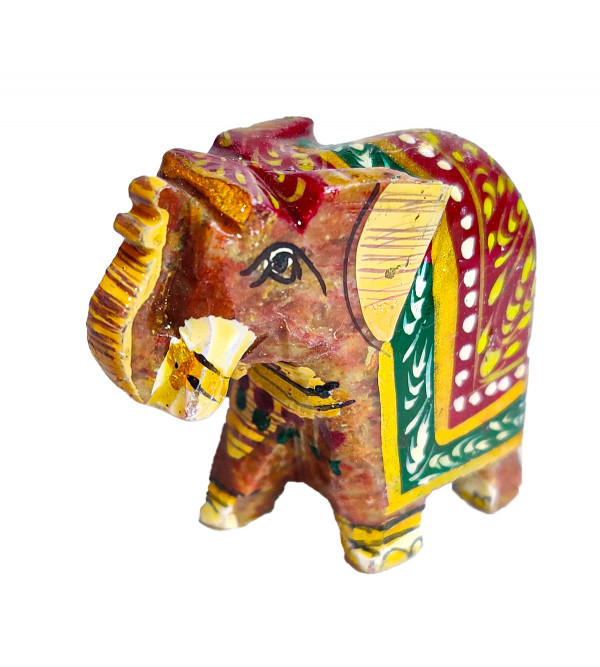 PTD Soap Stone Painted Elephant Size 2 Inch