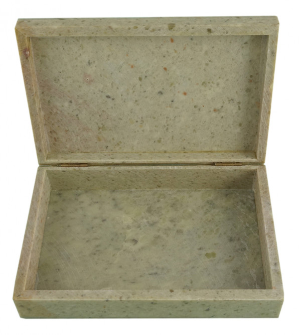 HANDICRAFT SOFT STONE PAINTED BOX 6X4X1.5 INCH 