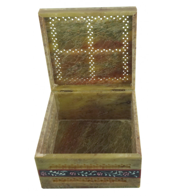 HANDICRAFT SOFT STONE PAINTED BOX 5X5X3 INCH 