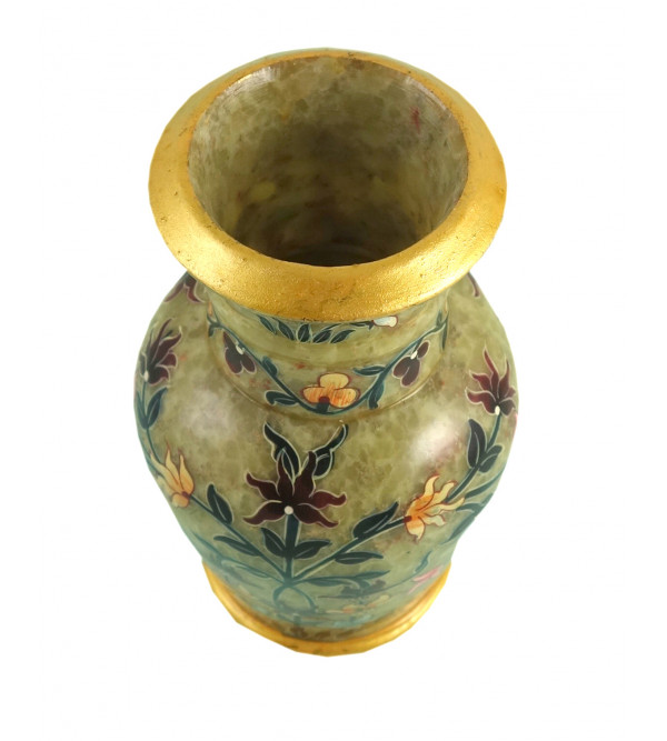 HANDICRAFT SOFT STONE FLOWER VASE PAINTED 6 INCH