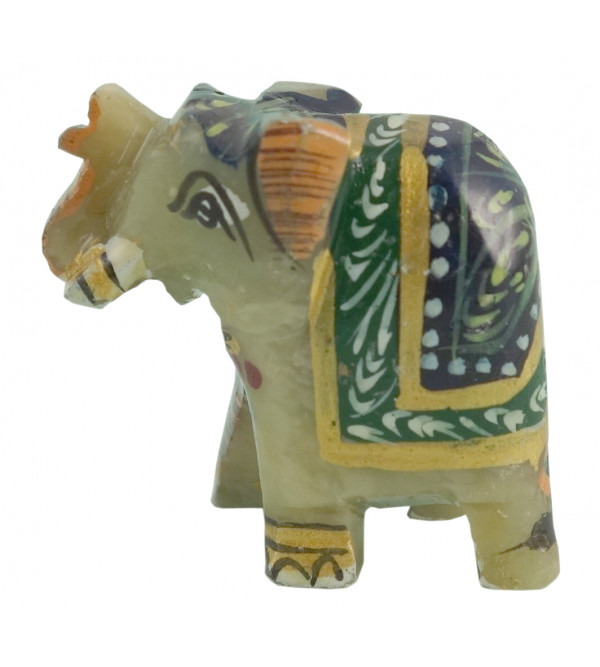 HANDICRAFT SOFT STONE PAINTED ELEPHANT 1 INCH 