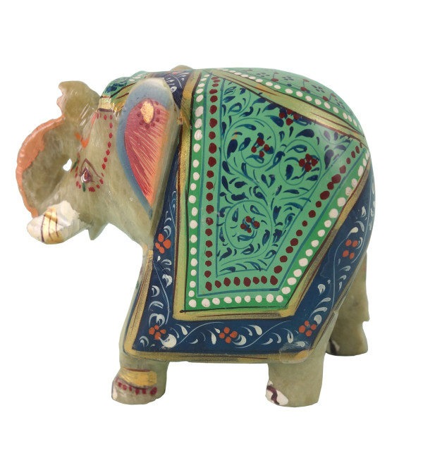 HANDICRAFT SOFT STONE PAINTED ELEPHANT 3 INCH