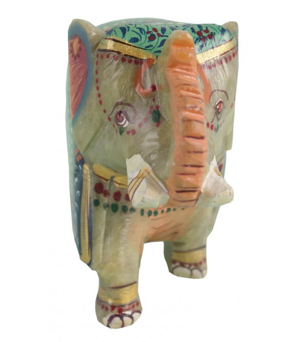 HANDICRAFT SOFT STONE PAINTED ELEPHANT 3 INCH