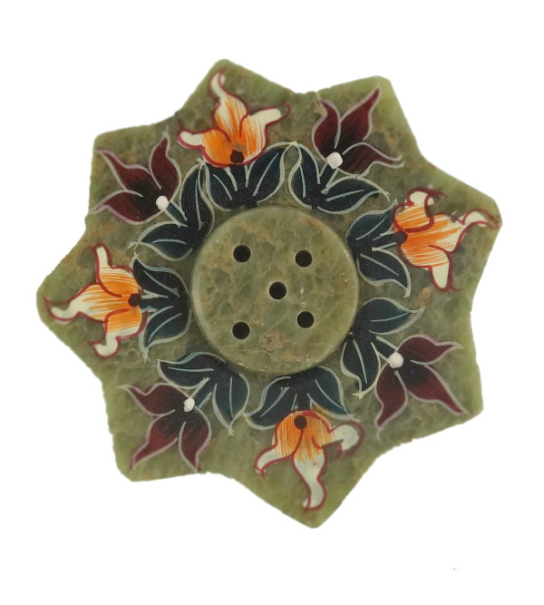 HANDICRAFT SOFT STONE PAINTED INCENSE HOLDER