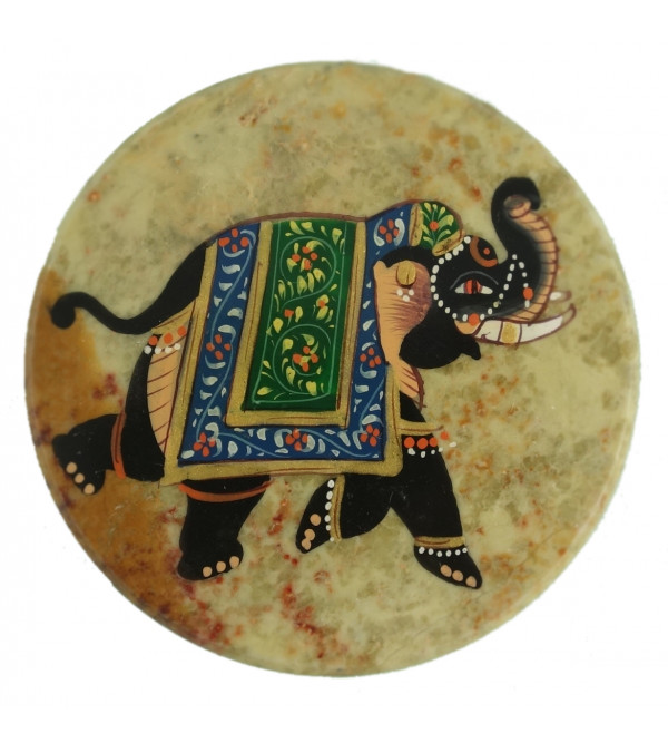 HANDICRAFT SOFT STONE PAINTED BOX 3 INCH 