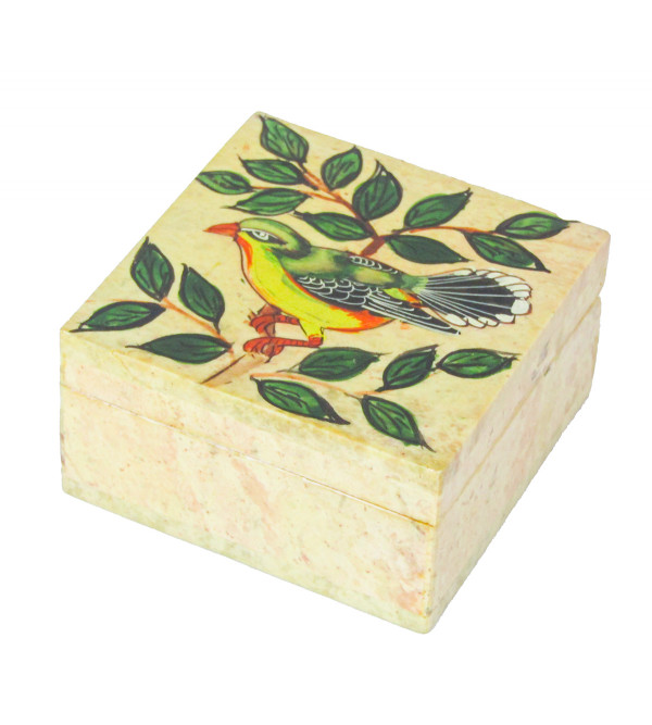 Soapstone Box Painted Size 3 X 3Inch  