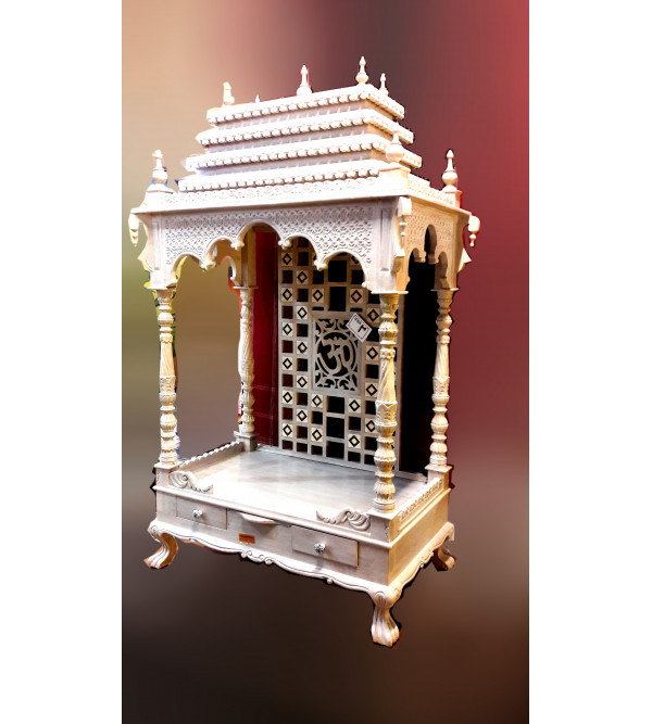 TEMPLE WITH TILE WORK TEAK WOOD S-35x22x63 inch