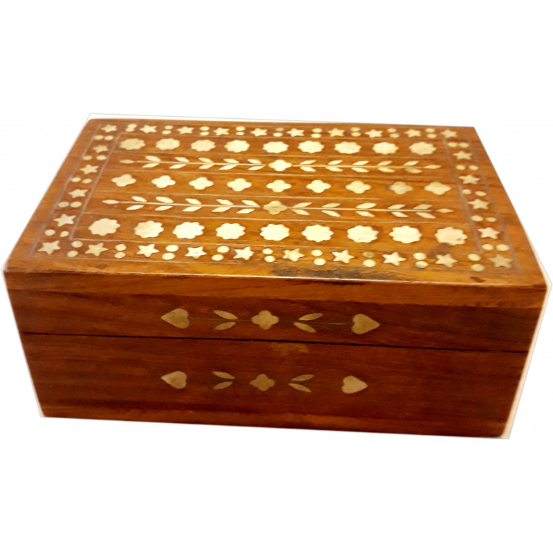 Sheesham Wood Handcrafted Brass Inlaid Box