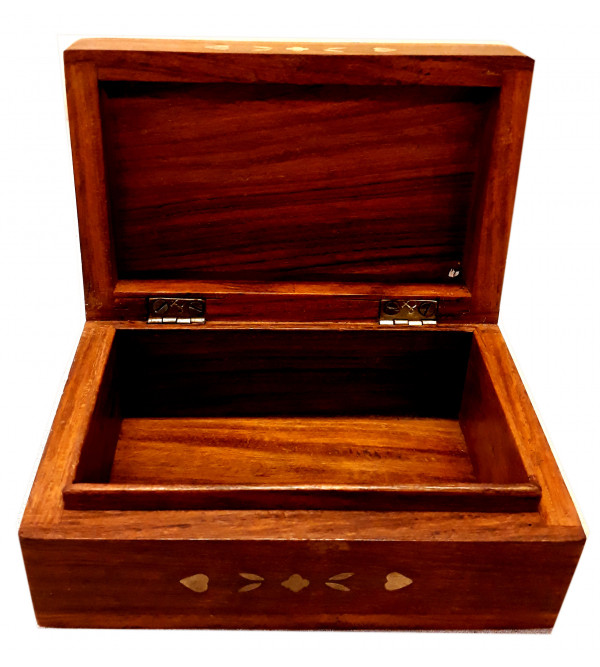 Sheesham Wood Handcrafted Brass Inlaid Box