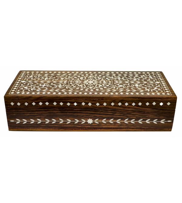 Sheesham Wood Handcrafted Jewelry Box With Acrylic Inlay Work