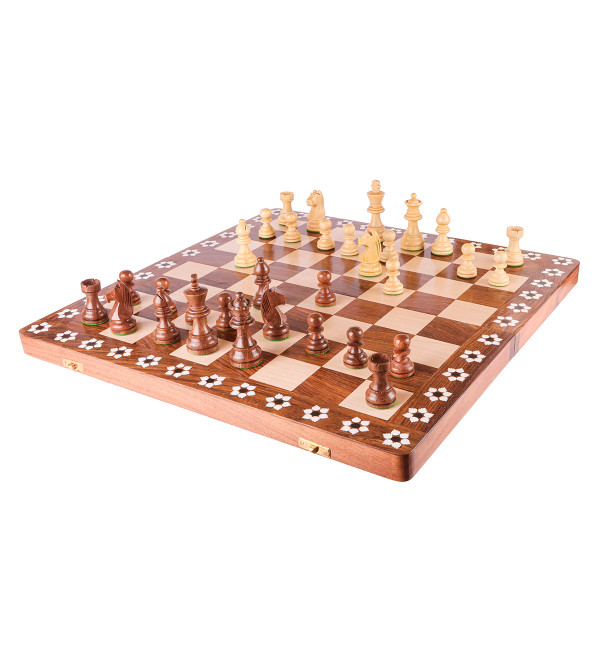 Inlaid Chess Board 18 Inch Sheesham Wood