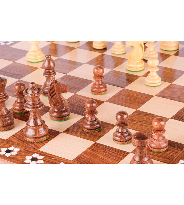 Inlaid Chess Board 18 Inch Sheesham Wood