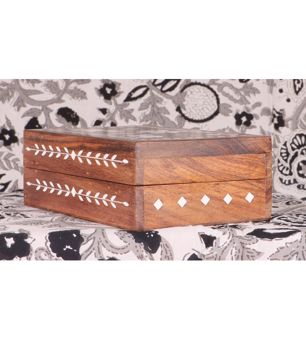 Inlaid Boxes Floral  6  X 4 Inch Sheesham Wood