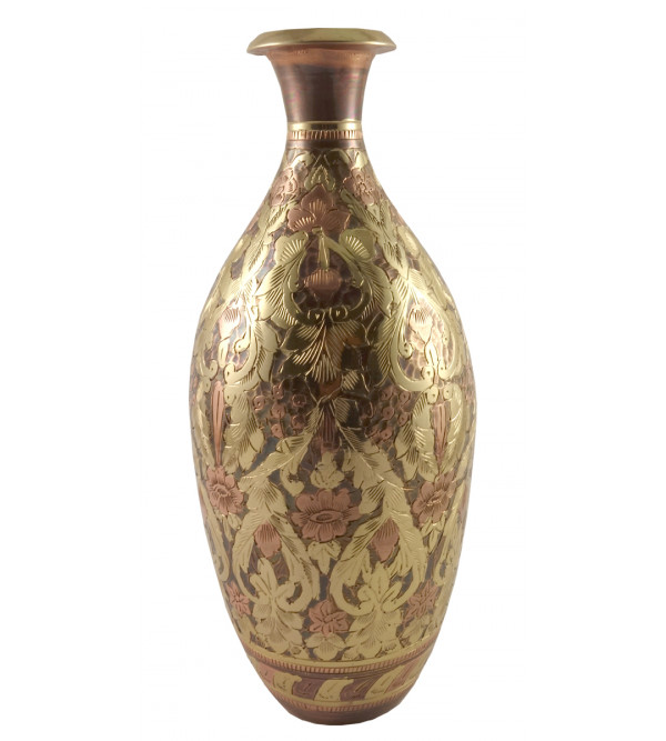 HANDICRAFT Flower Vase Brass Enameled  Color 9 INCH 