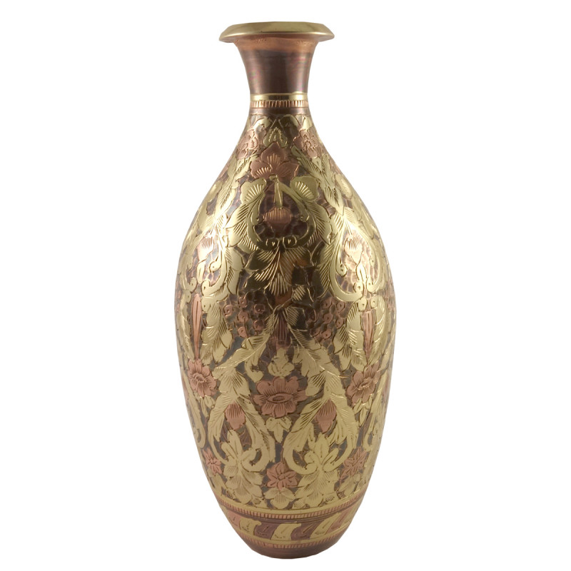 HANDICRAFT Flower Vase Brass Enameled  Color 9 INCH 