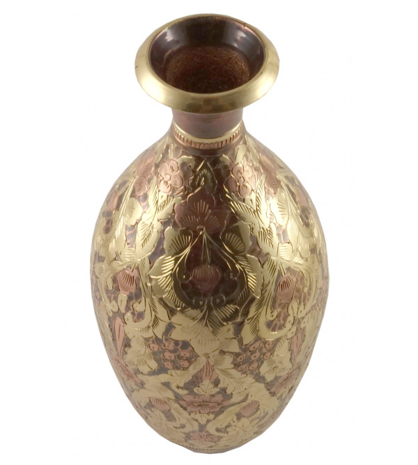 HANDICRAFT Flower Vase Brass Enameled  Color 9 INCH 