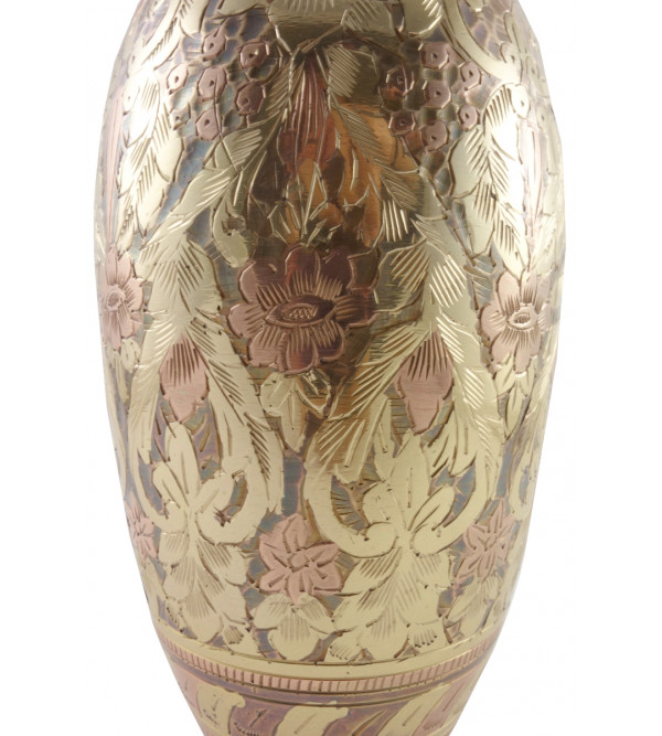 HANDICRAFT Flower Vase Brass Enameled  Color 9 INCH 