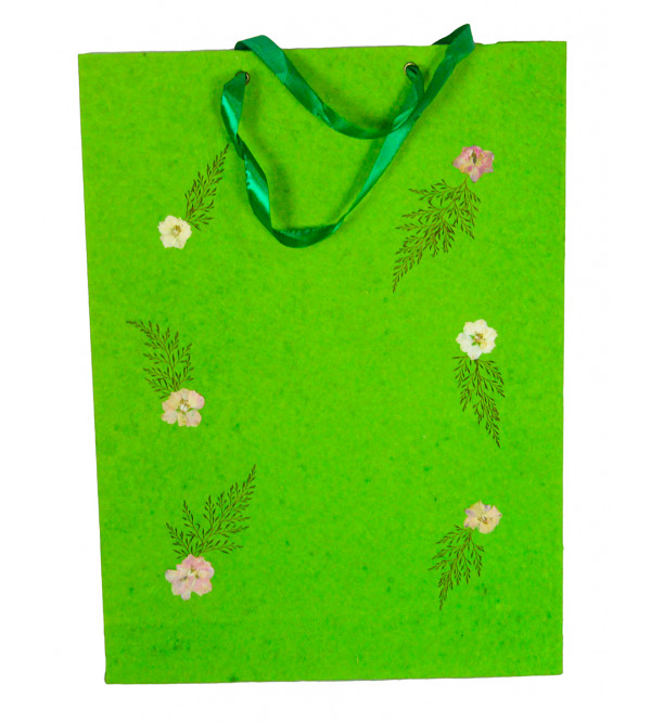 Paper Bag With  Leaf Design-11X15 Inch (200 GSM) (Pack of 10 Peices) Assorted Colours & Design