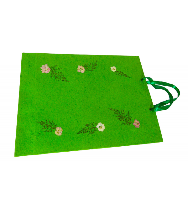 Paper Bag With  Leaf Design-11X15 Inch (200 GSM) (Pack of 10 Peices) Assorted Colours & Design