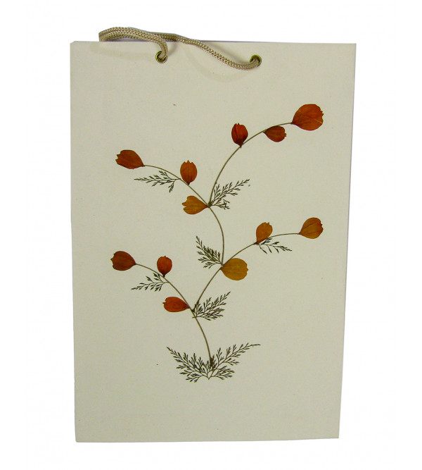 Paper Bag With  Leaf Design-08X10 Inch (200 GSM) (Pack of 10 Peices) Assorted Colours & Design