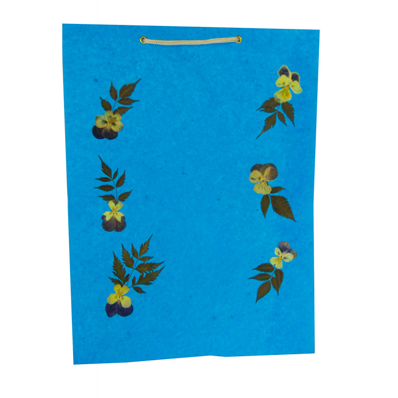Paper Bag With  Leaf Design-11X14 Inch (200 GSM) (Pack of 10 Peices) Assorted Colours & Design