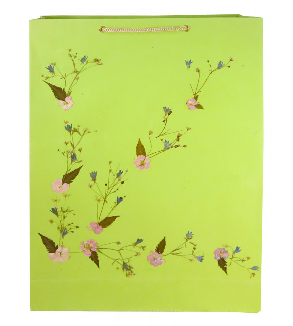 Paper Bag With  Leaf Design-11X14 Inch (Pack of 10 Peices) Assorted Colours & Design