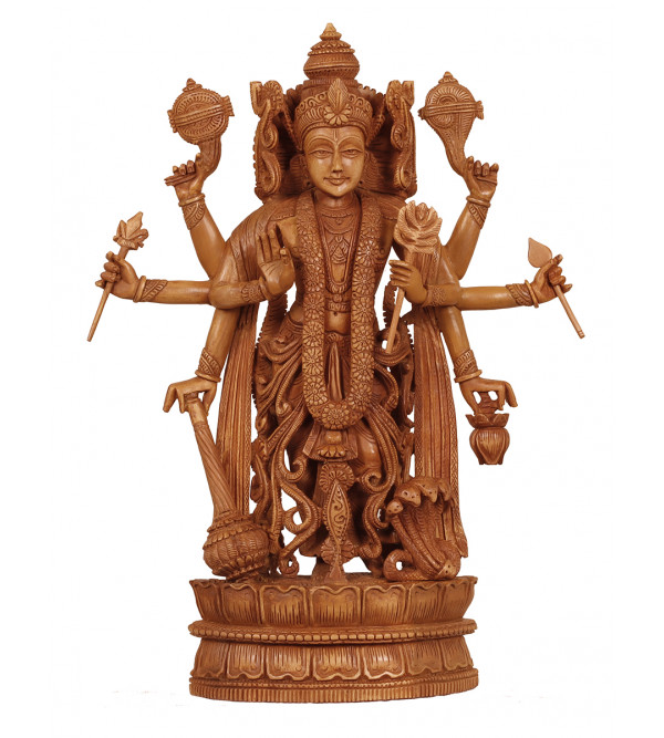 Sandal Wood Fine Carved Vishnu 