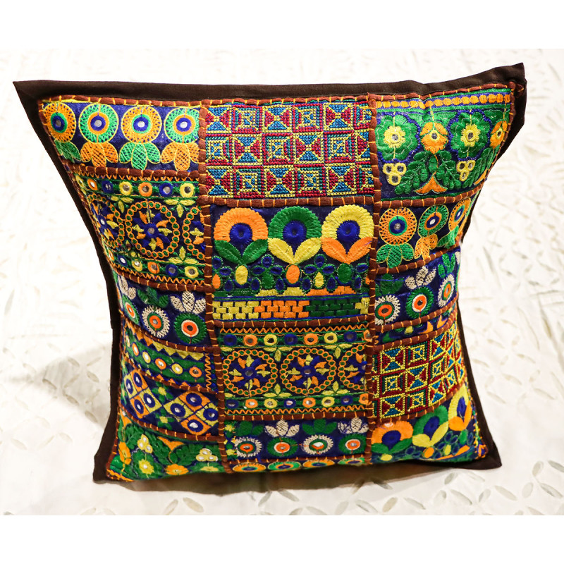 Cushion Cover With Ari Zari Embroidered