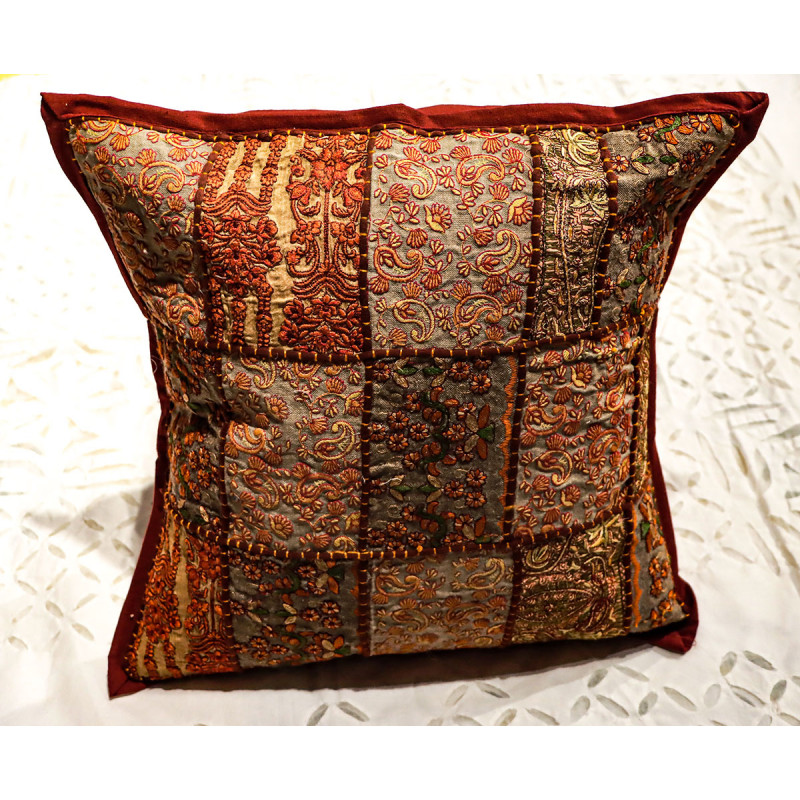 Cushion Cover With Ari Zari Embroidered 