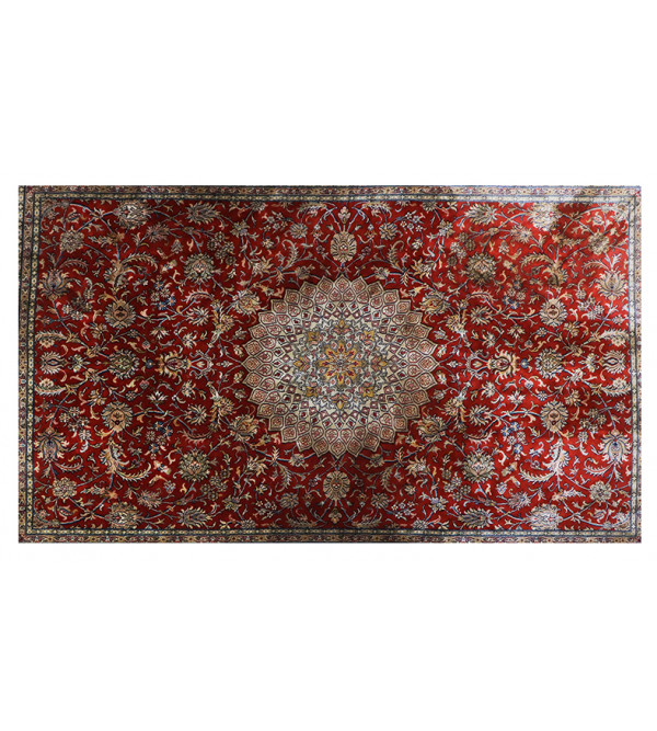 Kashmir Carpet Hand-knotted Silk x Silk Size 4x6ft. ( Note:- Packing & Shipping Charges will be Extra as per actual.)