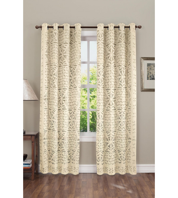 Cotton Curtain With Cut Work