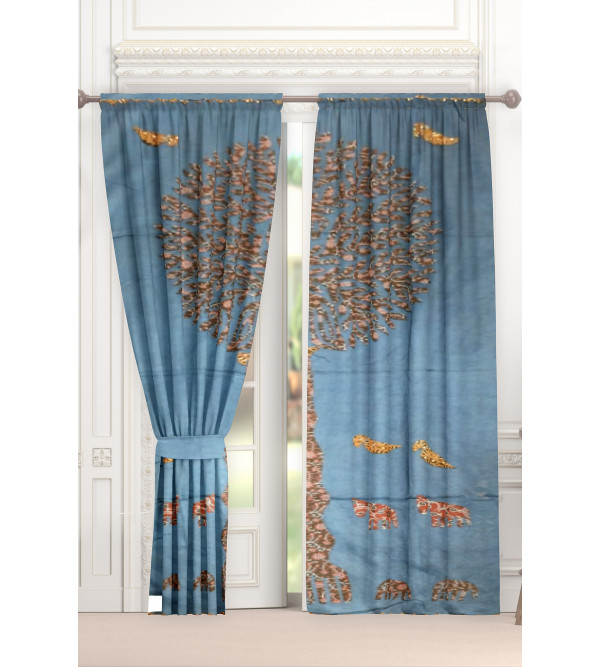 Cottage Handmade Curtain With Tree Patch Work