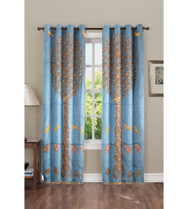 Cottage Handmade Curtain With Tree Patch Work