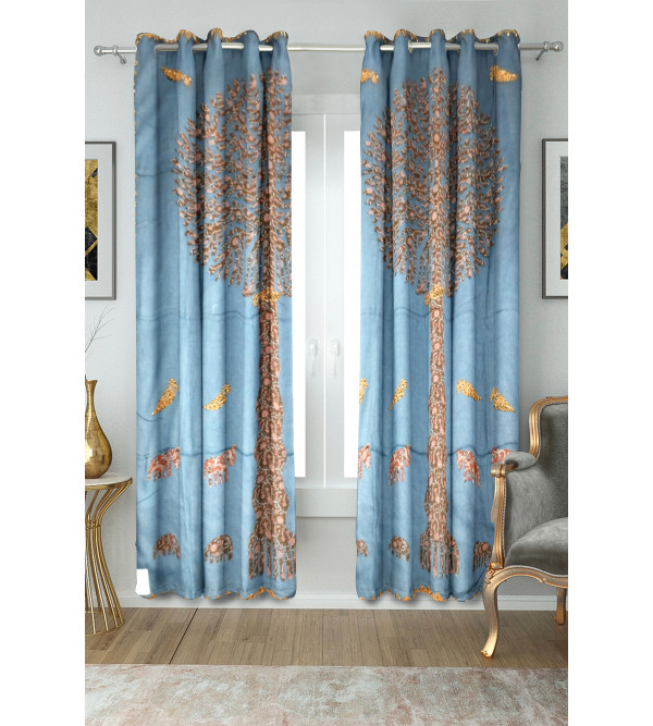 Cottage Handmade Curtain With Tree Patch Work