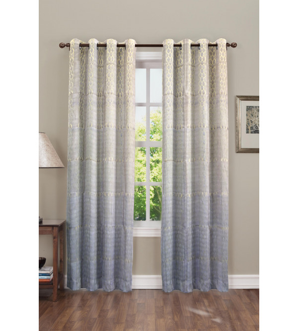 Cotton Cutwork Handwoven Curtain Size 44x84 Inch 
