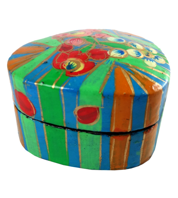 HANDICRAFT PILL BOX 2 INCH  ASSORTED PAPIER MACHE BOX