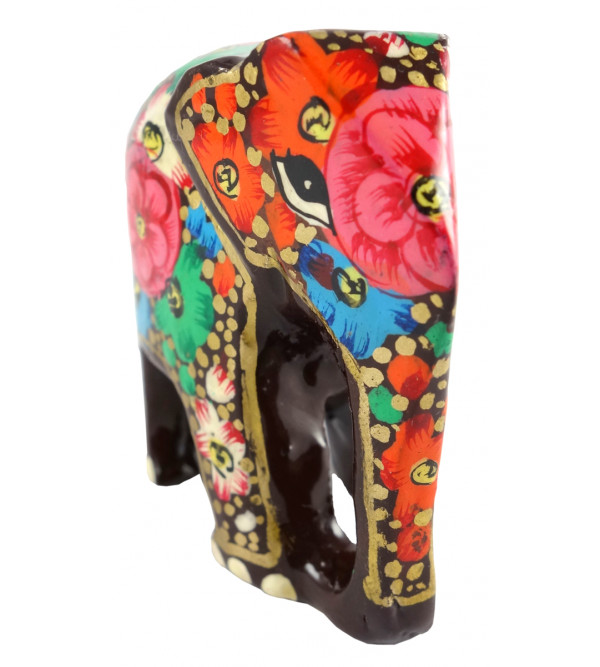 HANDICRAFT PAPER MACHE ELEPHANT 2 INCH ASSORTED COLOR AND DESIGNS