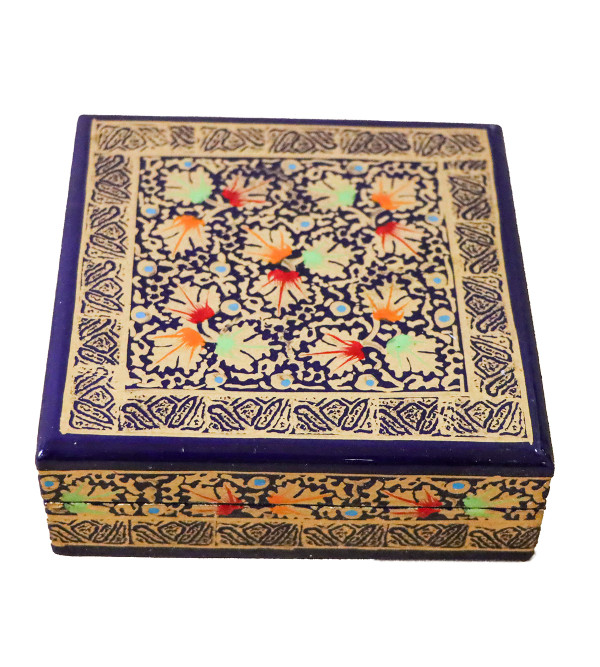 Paper Mache Coaster Set – Square (7 Pieces) (Assorted Colours & Design)