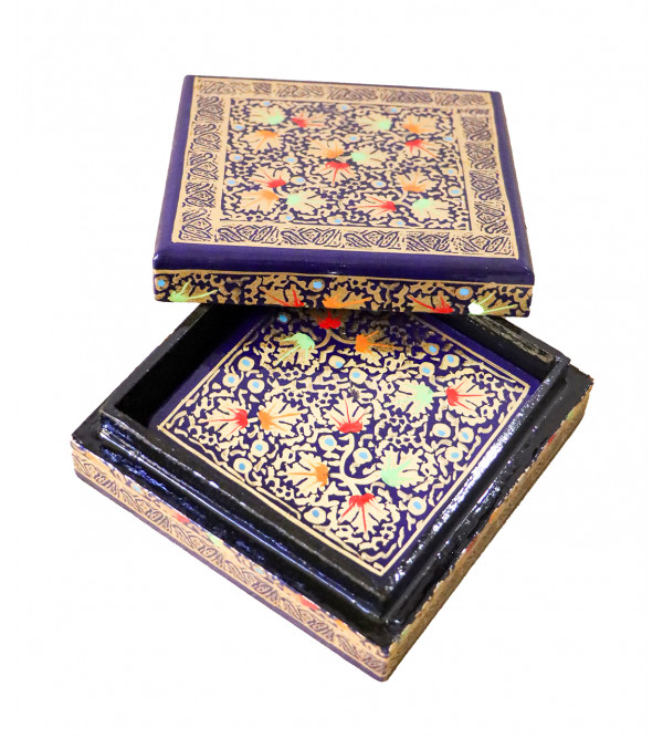 Paper Mache Coaster Set – Square (7 Pieces) (Assorted Colours & Design)