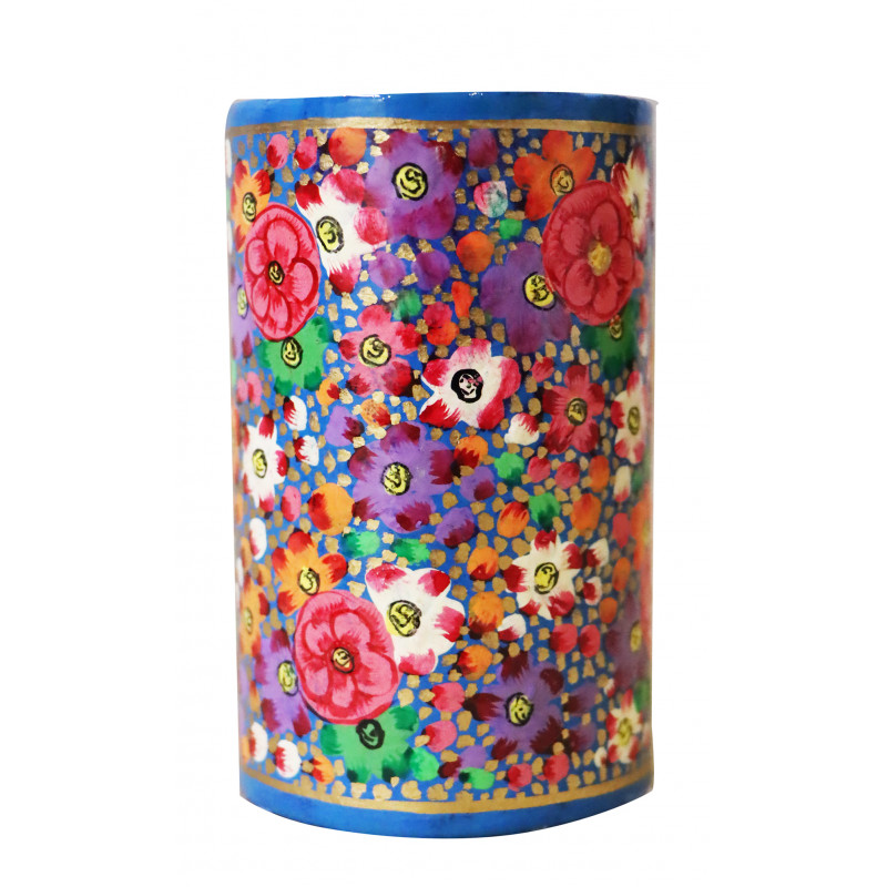 Paper Mache Pen Holder – Round, 4 Inch (Assorted Colours & Design)