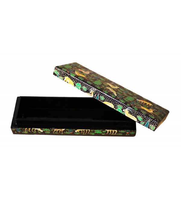 Paper Mache Pencil Box – 8x2.5 Inch (Assorted Colours & Design)